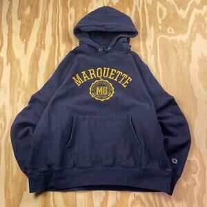 Vintage Y2K Champion Reverse Weave Marquette Golden Eagles Hoodie – Men’s XL